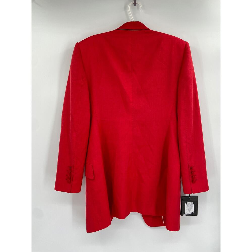 Dolce & Gabbana Silk Blend Single Breasted Blazer Women Size 46/10‎ Red NEW - Picture 6 of 15
